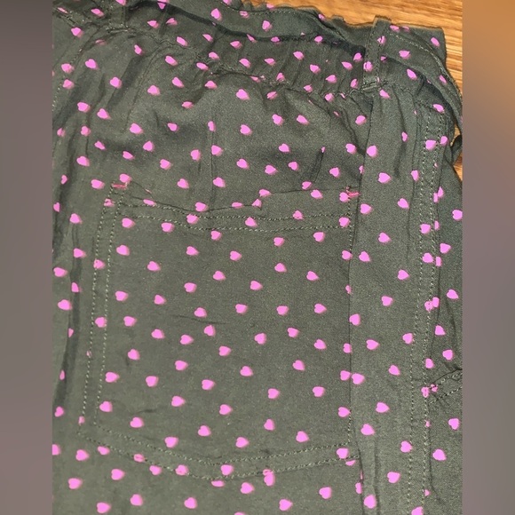 BODEN girls size 16y XL drawstring lose fit jogger pants green pink hearts belt - Picture 4 of 10